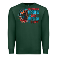 Sports Green She love Jesus and America too Premium Sweatshirt - FaDigitalArtStudio
