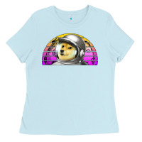 Baby Blue dogecoin to the mars Ladies Tee - Jasminsmagicworld