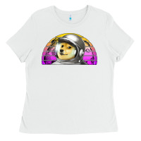 White dogecoin to the mars Ladies Tee - Jasminsmagicworld
