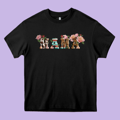 Western Floral Mama Heavy Core Tee Designed By Lillyallendesigns