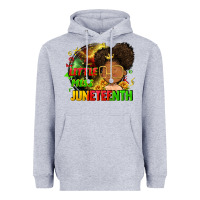 Heather Grey Little miss Juneteenth Heavyweight Hoodie - FaDigitalArtStudio