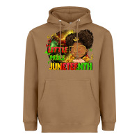 Toasted Coconut Little miss Juneteenth Heavyweight Hoodie - FaDigitalArtStudio