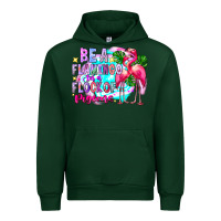 Forest Green bea flamingo in a flock of pigeons Urban Hoodie - CowhideDigitalArt