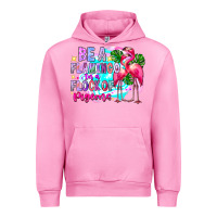 Fuchsia Pink bea flamingo in a flock of pigeons Urban Hoodie - CowhideDigitalArt