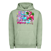 Pigment Oil Green bea flamingo in a flock of pigeons Urban Hoodie - CowhideDigitalArt