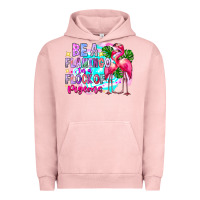 Pigment Salmon bea flamingo in a flock of pigeons Urban Hoodie - CowhideDigitalArt