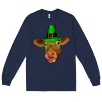 Navy St Patricks Day Cow Long Sleeve Tee - Bettercallsaul