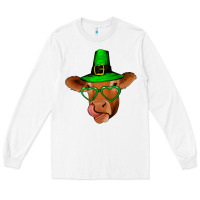 White St Patricks Day Cow Long Sleeve Tee - Bettercallsaul