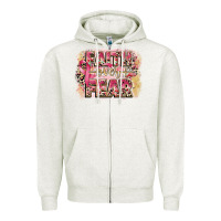 Oatmeal Heather faith over fear breast cancer 12 inches 300 dpi Zipper Hoodie - CowGirlArtShop
