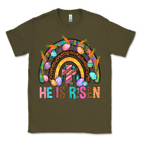 Army Green He Is Risen Rainbow Classic Tee - BundleAndBundleShop