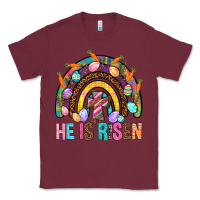 Burgundy He Is Risen Rainbow Classic Tee - BundleAndBundleShop