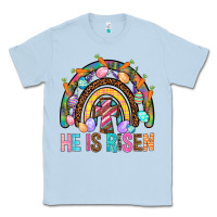 Dusty Blue He Is Risen Rainbow Classic Tee - BundleAndBundleShop