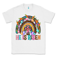White He Is Risen Rainbow Classic Tee - BundleAndBundleShop