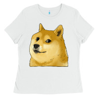 White doge coin shiba dog Ladies Tee - Jasminsmagicworld
