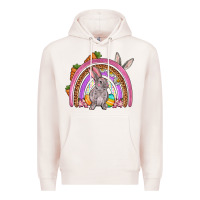 Pale Pink Easter rainbow Premium Hoodie - OliviaCreatesArt