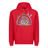Red Easter rainbow Premium Hoodie - OliviaCreatesArt