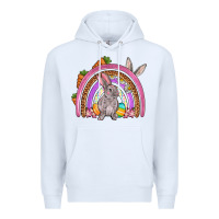 White Easter rainbow Premium Hoodie - OliviaCreatesArt