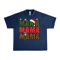 Navy Christmas Mama Urban Heavy Tee - BundleAndBundleShop