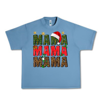 Pebble Blue Christmas Mama Urban Heavy Tee - BundleAndBundleShop