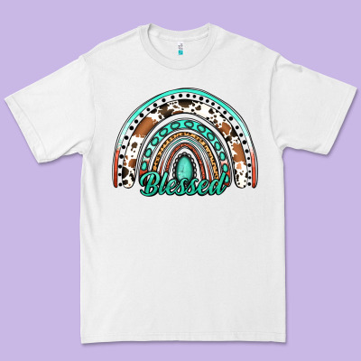 Blessed Western Rainbow Premium Tee Designed By Jasminsmagicworld