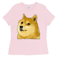 Bubblegum Pink doge coin shiba dog Ladies Tee - Jasminsmagicworld