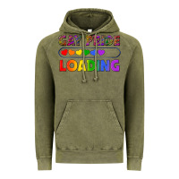 Vintage Olive Western Gay Pride Loading LGBTQ+ Vintage Hoodie - BundleAndBundleShop