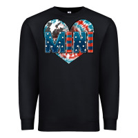Black American mini heart 4th of july Premium Sweatshirt - FaDigitalArtStudio