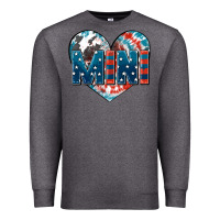 Charcoal Heather American mini heart 4th of july Premium Sweatshirt - FaDigitalArtStudio