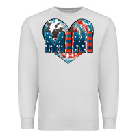 Dove Grey American mini heart 4th of july Premium Sweatshirt - FaDigitalArtStudio