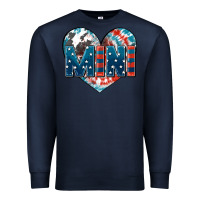 Navy American mini heart 4th of july Premium Sweatshirt - FaDigitalArtStudio