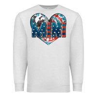 Oatmeal Heather American mini heart 4th of july Premium Sweatshirt - FaDigitalArtStudio