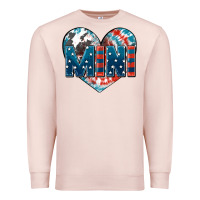 Pale Pink American mini heart 4th of july Premium Sweatshirt - FaDigitalArtStudio