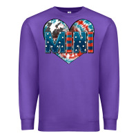 Purple American mini heart 4th of july Premium Sweatshirt - FaDigitalArtStudio