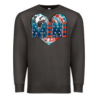 Smoke American mini heart 4th of july Premium Sweatshirt - FaDigitalArtStudio