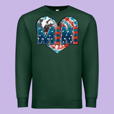 American Mini Heart 4th Of July Premium Sweatshirt Designed By Fadigitalartstudio