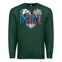 Sports Green American mini heart 4th of july Premium Sweatshirt - FaDigitalArtStudio