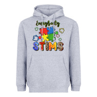 Heather Grey Everybody stims Heavyweight Hoodie - FaDigitalArtStudio