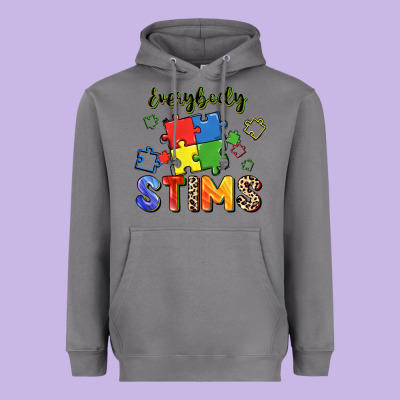 Everybody Stims Heavyweight Hoodie Designed By Fadigitalartstudio