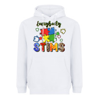 White Everybody stims Heavyweight Hoodie - FaDigitalArtStudio