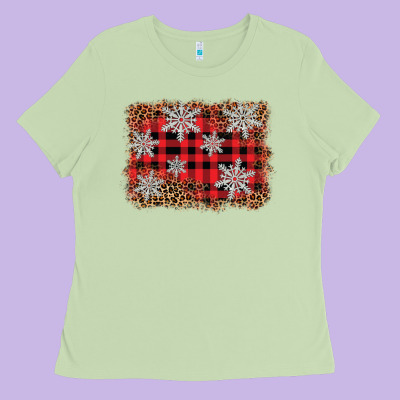 Snowflake Background Ladies Tee Designed By Barkaloodesign