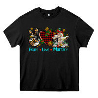 Black peace love martini Heavy Core Tee - AdoDesignShop