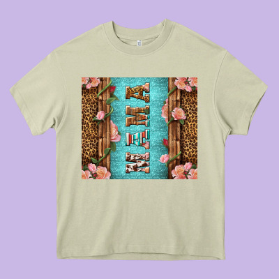 Western Mama Pink Roses Heavy Core Tee Designed By Lillyallendesigns