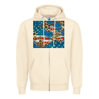 Sandshell leopard glitter american flag Zipper Hoodie - CowGirlArtShop
