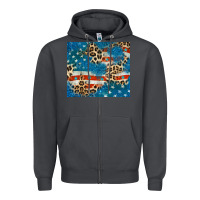 Smoke leopard glitter american flag Zipper Hoodie - CowGirlArtShop