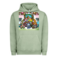 Pigment Oil Green easter Urban Hoodie - CowhideDigitalArt