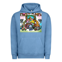 Pigment Pebble Blue easter Urban Hoodie - CowhideDigitalArt