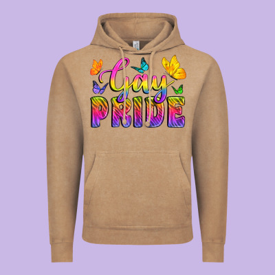 Gay Pride With Butterfly Vintage Hoodie Designed By Bundleandbundleshop
