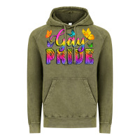 Vintage Olive Gay Pride With Butterfly Vintage Hoodie - BundleAndBundleShop