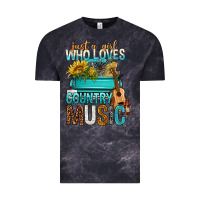 Cloud Black Just A Girl Who Loves Country Music Vintage Tee - BundleAndBundleShop