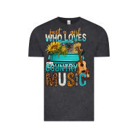Vintage Black Just A Girl Who Loves Country Music Vintage Tee - BundleAndBundleShop